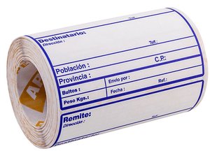 ETIQ.ENVIO APLI 00324 ROLLO CON DATOS