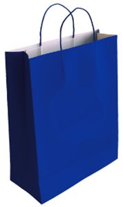 BOLSA PAPEL KRAFT BLANCO 18x24 AZUL P/50