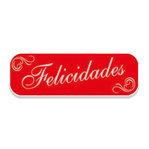 ETIQ.REG. R.250 FELICIDADES ROJO