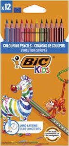 LAPICES COLOR BIC EVOL.STRIPES est.12