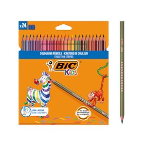 LAPICES COLOR BIC EVOL.STRIPES est.24