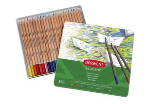 LAPICES DERWENT CAJ.METALICA 24 PZ.ACUAR
