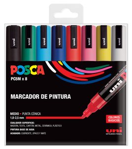 ROTUL.UNI-POSCA PC-5M BOLSA 8