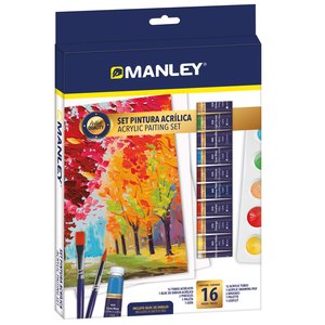 PINTURA ACRIL. MANLEY SET DE 16
