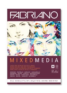 BLOC DIBUJO FABRIANO MIX MEDIA A3 250g