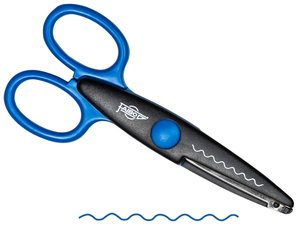 TIJERAS FAIBO DENTADA AZUL