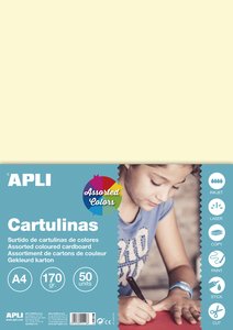 CARTULINA A4 170gr. 50 UD. COL. PASTEL