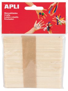 PALILLOS PLANOS MADERA 11,4cm. B/50