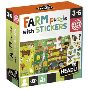 JUEGO EDUCATIVO HEADU FARM STICKERS PUZZ