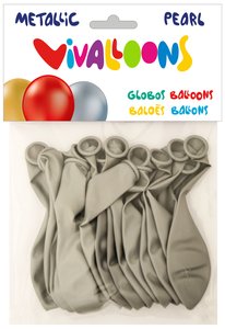 GLOBO METALIZADO PLATA BOLSA DE 15