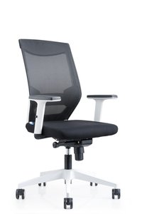 SILLA ROCADA BLANCA TAPIZADO NEGRO