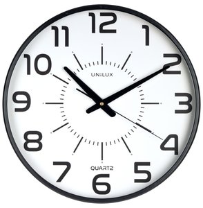 RELOJ PARED UNILUX MAXI POP NEGRO 37,5cm