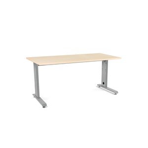 MESA ROCADA METAL 160x80 ALUMINIO/HAYA
