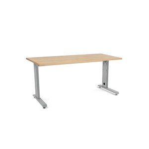 MESA ROCADA METAL 160x80 ALUMINIO/ROBLE