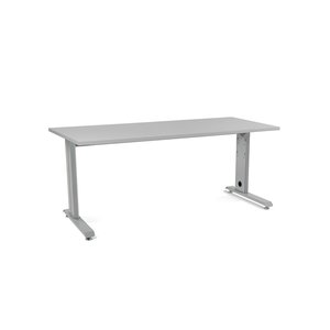 MESA ROCADA METAL 180x80 ALUMINIO/GRIS