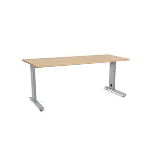 MESA ROCADA METAL 180x80 ALUMINIO/ROBLE