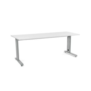 MESA ROCADA METAL 200x80 ALUMINIO/BLANCO