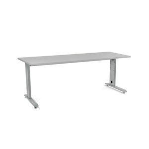 MESA ROCADA METAL 200x80 ALUMINIO/GRIS