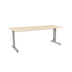 MESA ROCADA METAL 200x80 ALUMINIO/HAYA