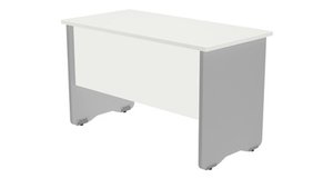 MESA ROCADA WORK 140x80 ALUMINIO/BLANCO