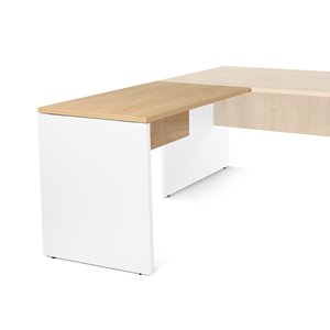 MESA ROCADA WORK ALA 100x60 BL/ROBLE