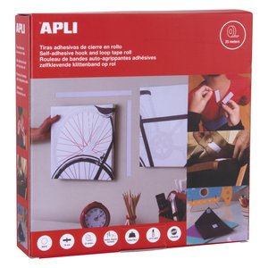 CINTA VELCRO APLI ADHESIVA 2x25m BL