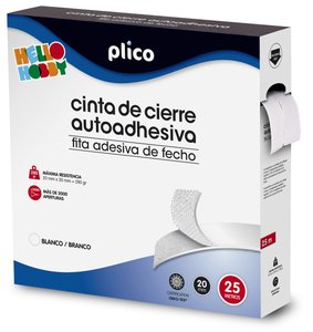 CINTA VELCRO PLICO AUTOADHESIVA 25M BL
