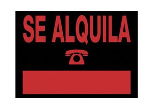 CARTEL ANUNCIO PVC 35x25 SE ALQUILA