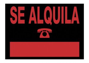 CARTEL ANUNCIO PVC 50x35 SE ALQUILA