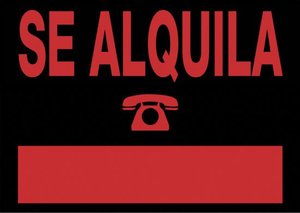CARTEL ANUNCIO PVC 70x50 SE ALQUILA