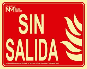 SEÑAL HOMOLOGADA SIN SALIDA ROJO