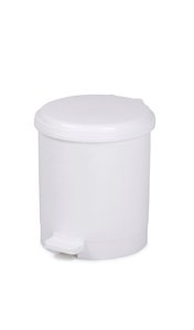 PAPELERA PL. CEP C/TAPA PEDAL 6L BLANCA