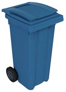 CUBO MULTIUSOS C/RUEDAS 120 L. TAPA AZUL
