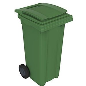 CUBO MULTIUSOS C/RUEDAS 120 L. TAPA VERD