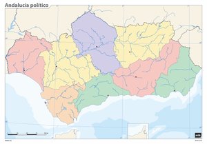 [MM0135] MAPA MUDO ERIK COLOR POLITICO ANDALUCIA