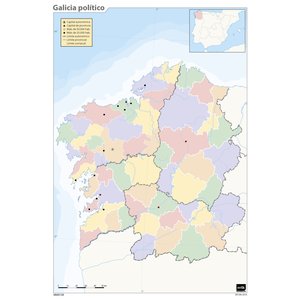 [MM0139] MAPA MUDO ERIK COLOR POLITICO GALICIA