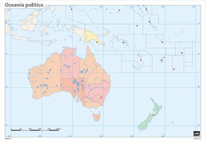 [MM0137] MAPA MUDO ERIK COLOR POLITICO OCEANIA